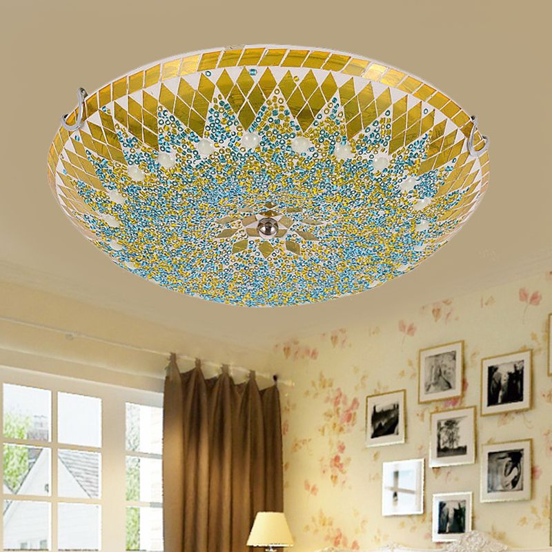 Lampa Sufitowa Mozaikowa Bohemian z Kolorowym Kloszem