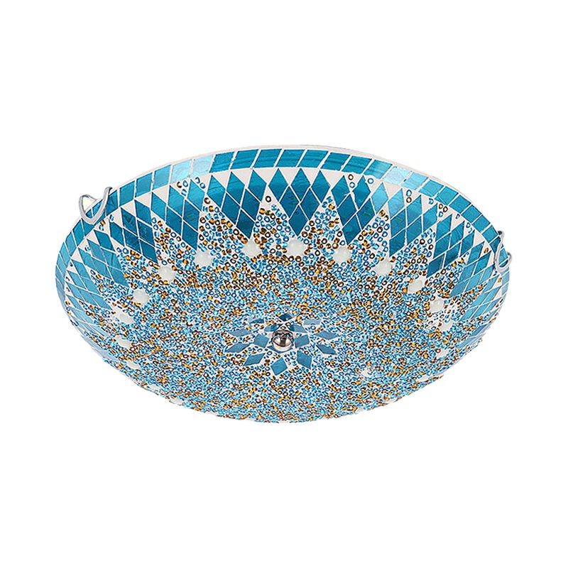 Lampa Sufitowa Mozaikowa Bohemian z Kolorowym Kloszem