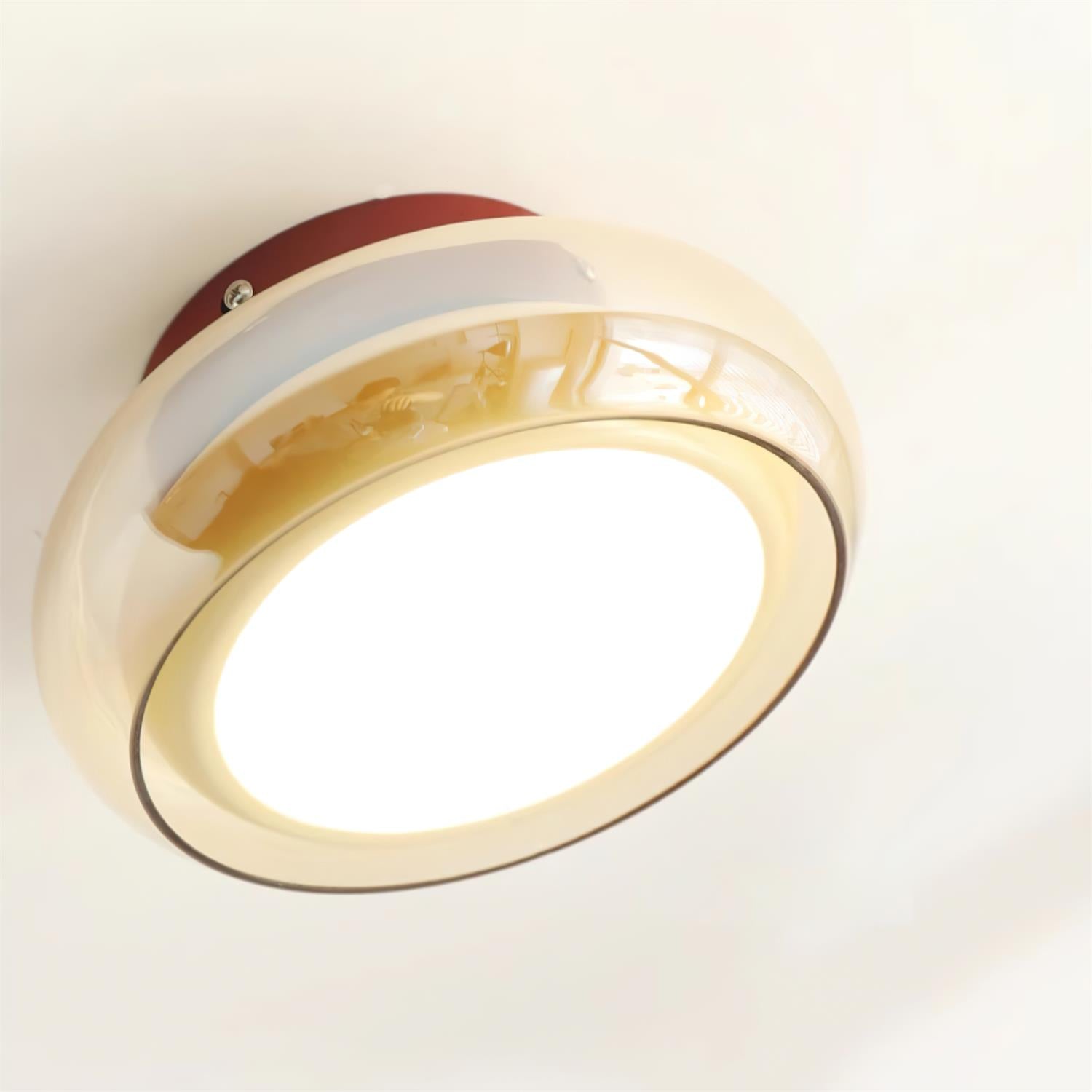 Lampa Sufitowa Natynkowa Retro ze Szklanym Kloszem