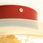 Lampa Sufitowa Natynkowa Retro ze Szklanym Kloszem
