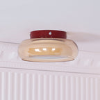 Lampa Sufitowa Natynkowa Retro ze Szklanym Kloszem