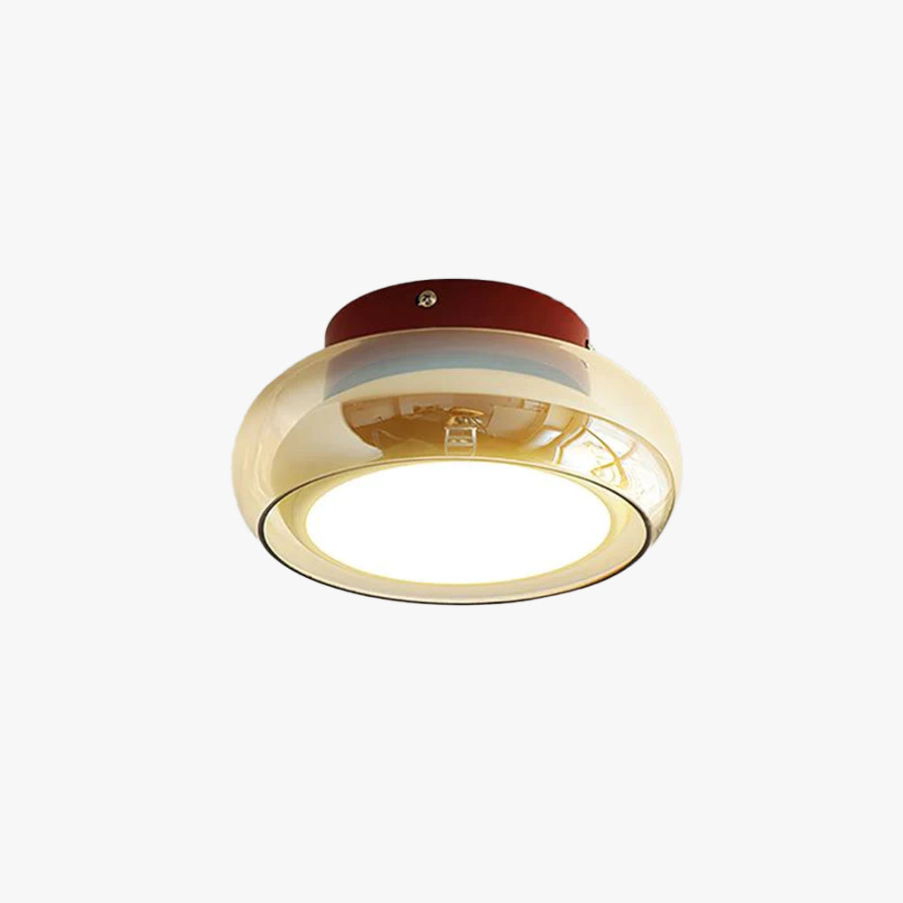 Lampa Sufitowa Natynkowa Retro ze Szklanym Kloszem