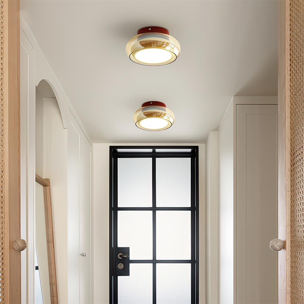 Lampa Sufitowa Natynkowa Retro ze Szklanym Kloszem
