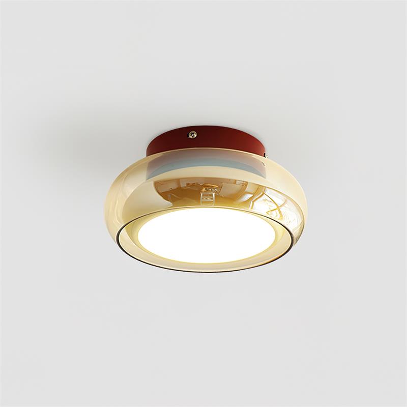 Lampa Sufitowa Natynkowa Retro ze Szklanym Kloszem