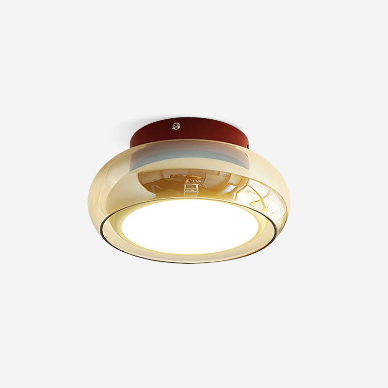 Lampa Sufitowa Natynkowa Retro ze Szklanym Kloszem