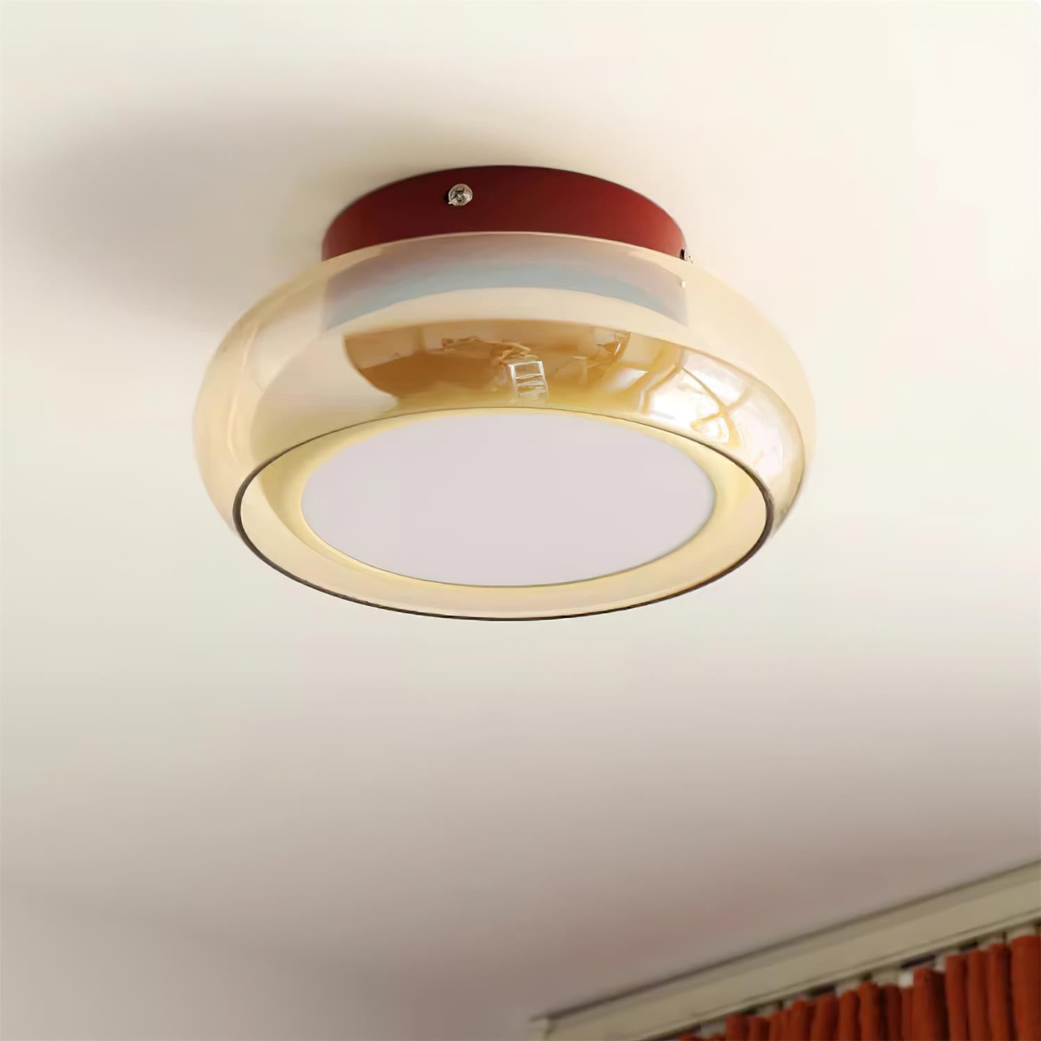 Lampa Sufitowa Natynkowa Retro ze Szklanym Kloszem