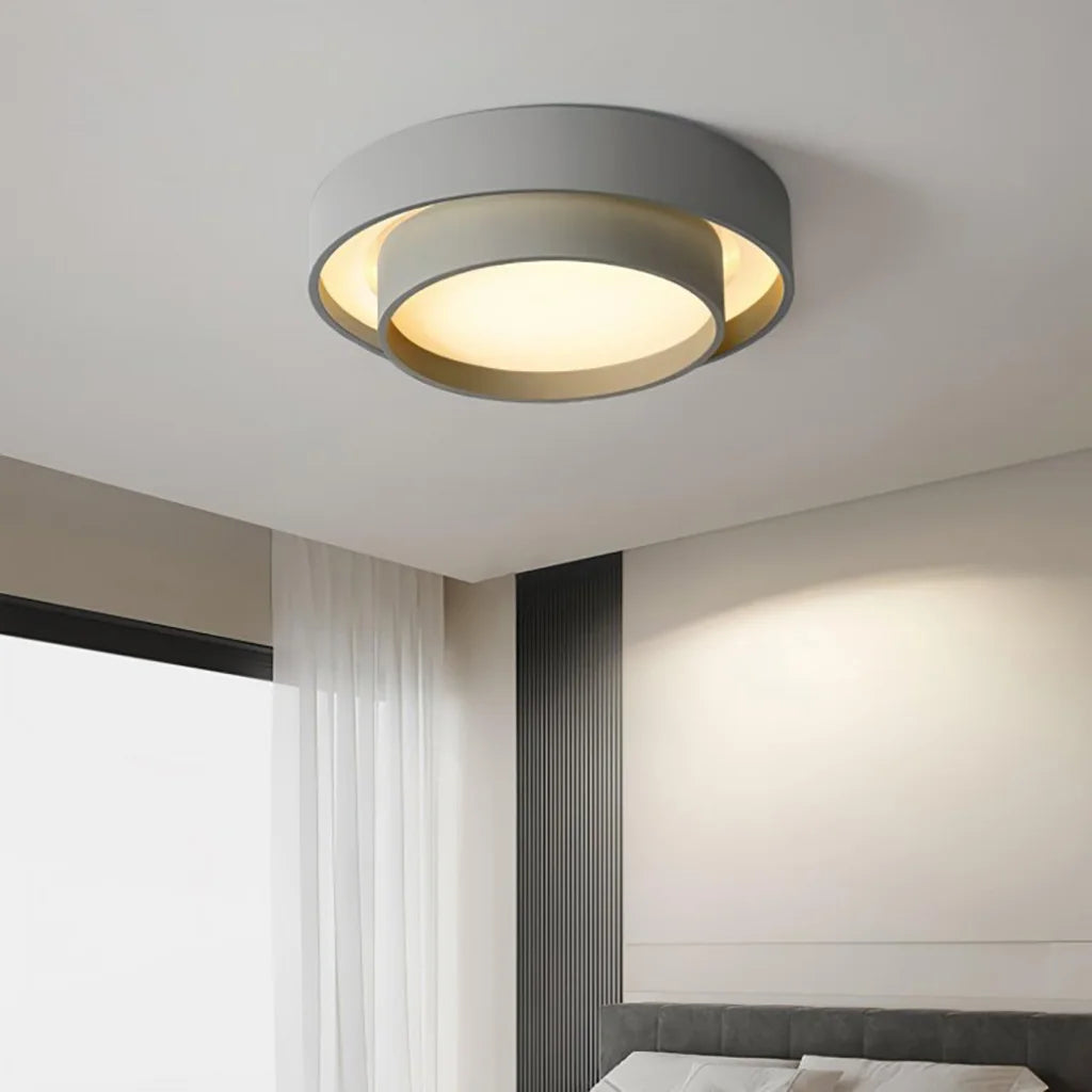 Lampa Sufitowa Nowoczesna Krążek LED z Trójkolorowym Światłem