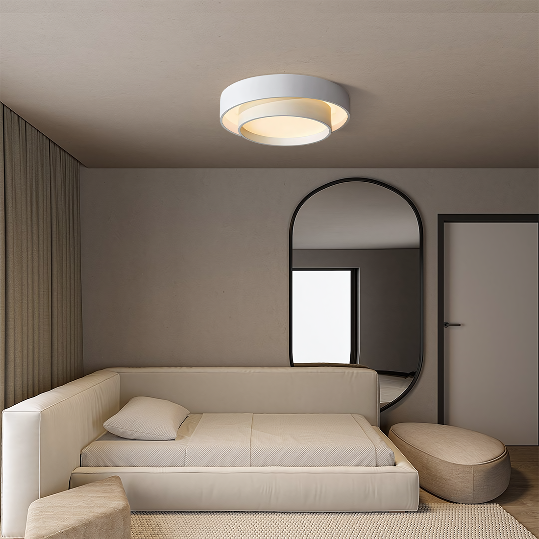 Lampa Sufitowa Nowoczesna Krążek LED z Trójkolorowym Światłem