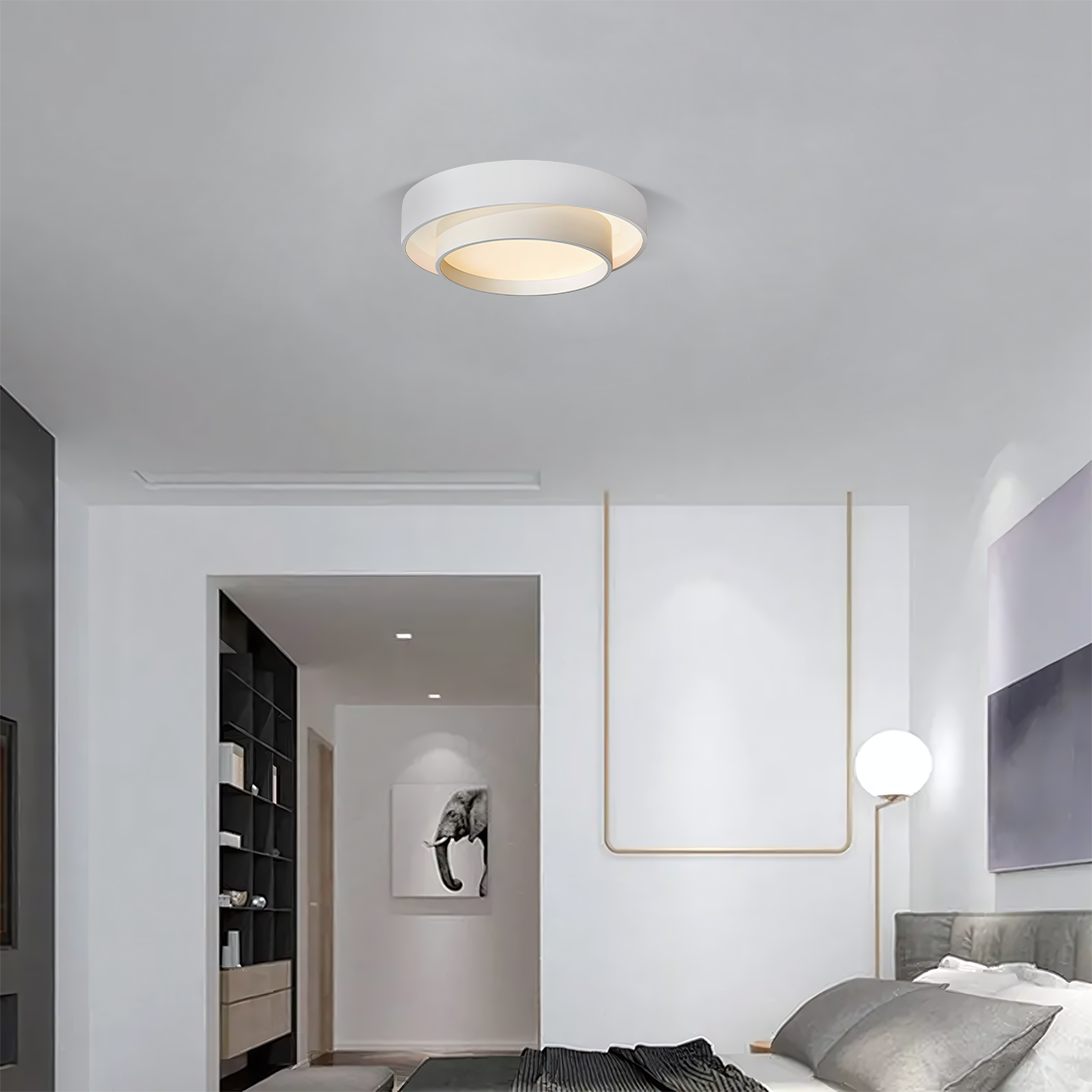 Lampa Sufitowa Nowoczesna Krążek LED z Trójkolorowym Światłem