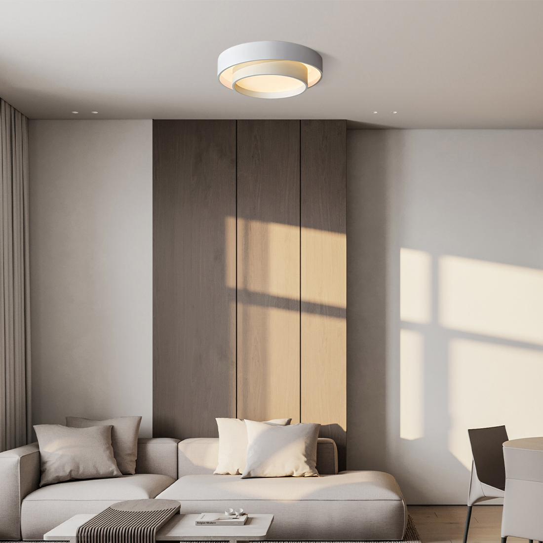 Lampa Sufitowa Nowoczesna Krążek LED z Trójkolorowym Światłem