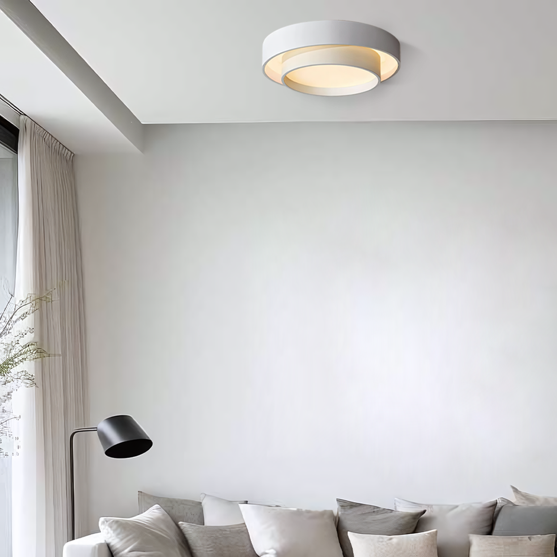 Lampa Sufitowa Nowoczesna Krążek LED z Trójkolorowym Światłem