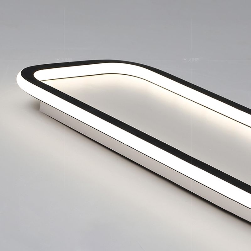 Lampa Sufitowa Nowoczesna Minimalistyczna z Prostokątnym Kloszem
