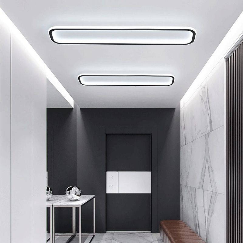 Lampa Sufitowa Nowoczesna Minimalistyczna z Prostokątnym Kloszem