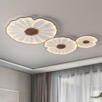 Lampa Sufitowa Nowoczesna w Kształcie Liścia Lotosu z Wykończeniem Drewnianym