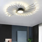 Lampa Sufitowa Nowoczesna w Kształcie Słońca z Świecącymi Ramionami LED