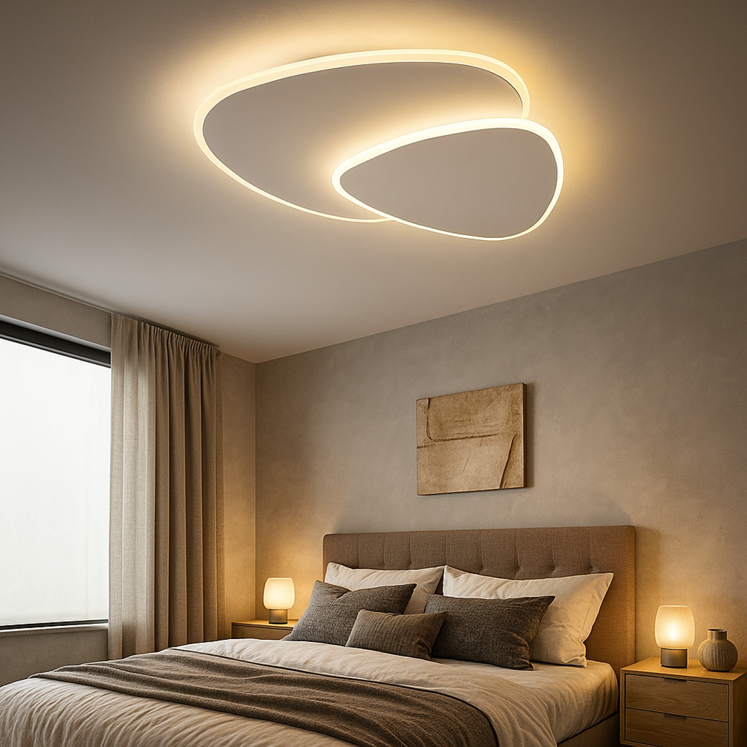 Lampa Sufitowa Nowoczesna z Asymetrycznym Kształtem i Funkcją Ściemniania