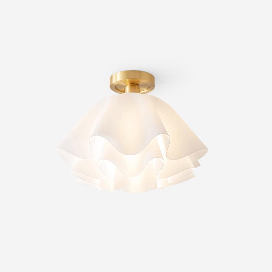 Lampa Sufitowa Nowoczesna z Falowanym Kloszem w Kształcie Kwiatu