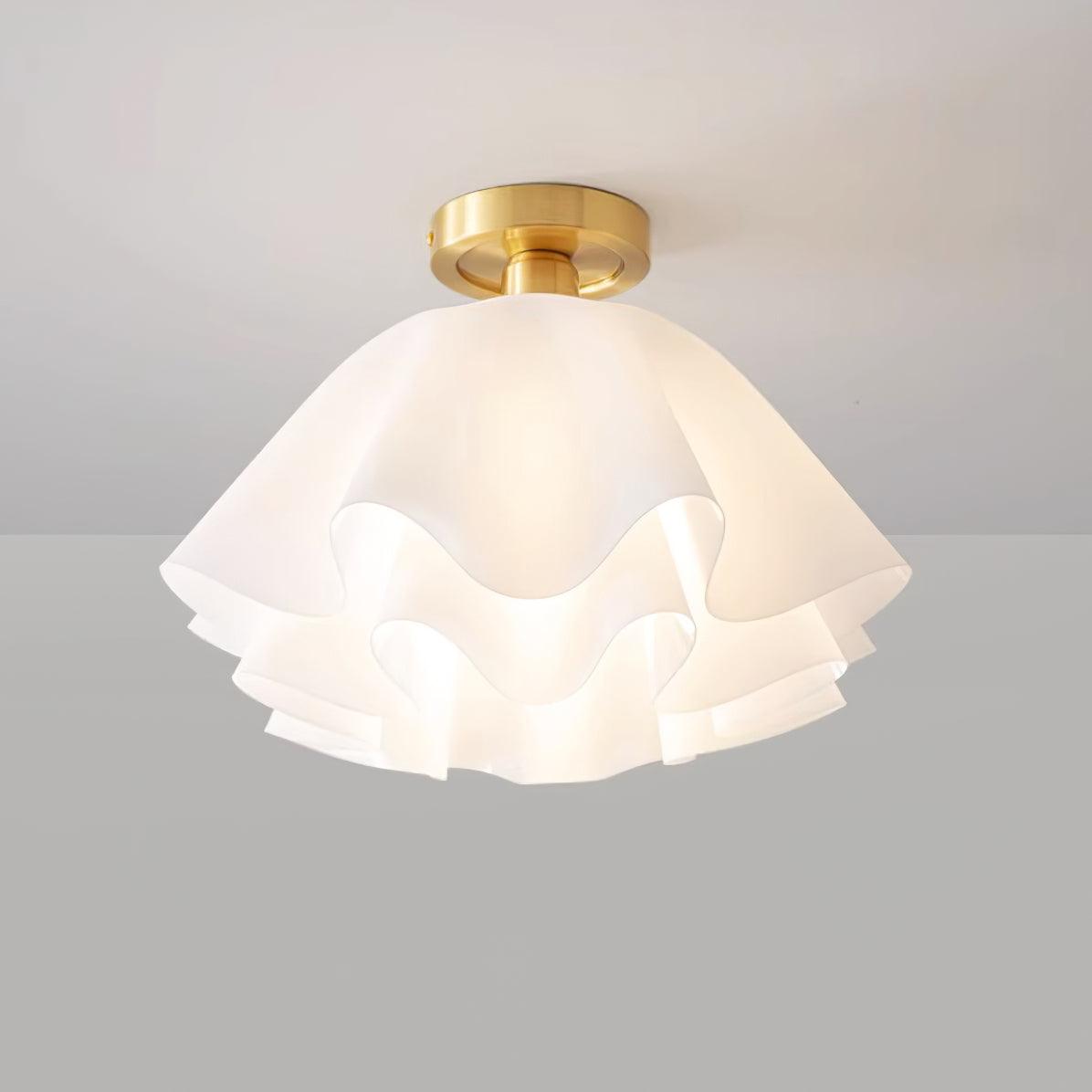 Lampa Sufitowa Nowoczesna z Falowanym Kloszem w Kształcie Kwiatu