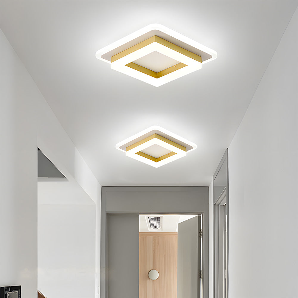 Lampa Sufitowa Nowoczesna z Kwadratowym Kloszem do Korytarza i Sypialni