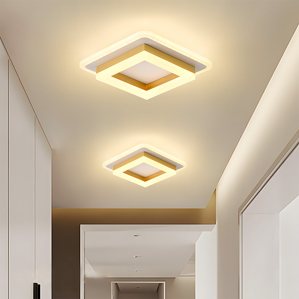 Lampa Sufitowa Nowoczesna z Kwadratowym Kloszem do Korytarza i Sypialni