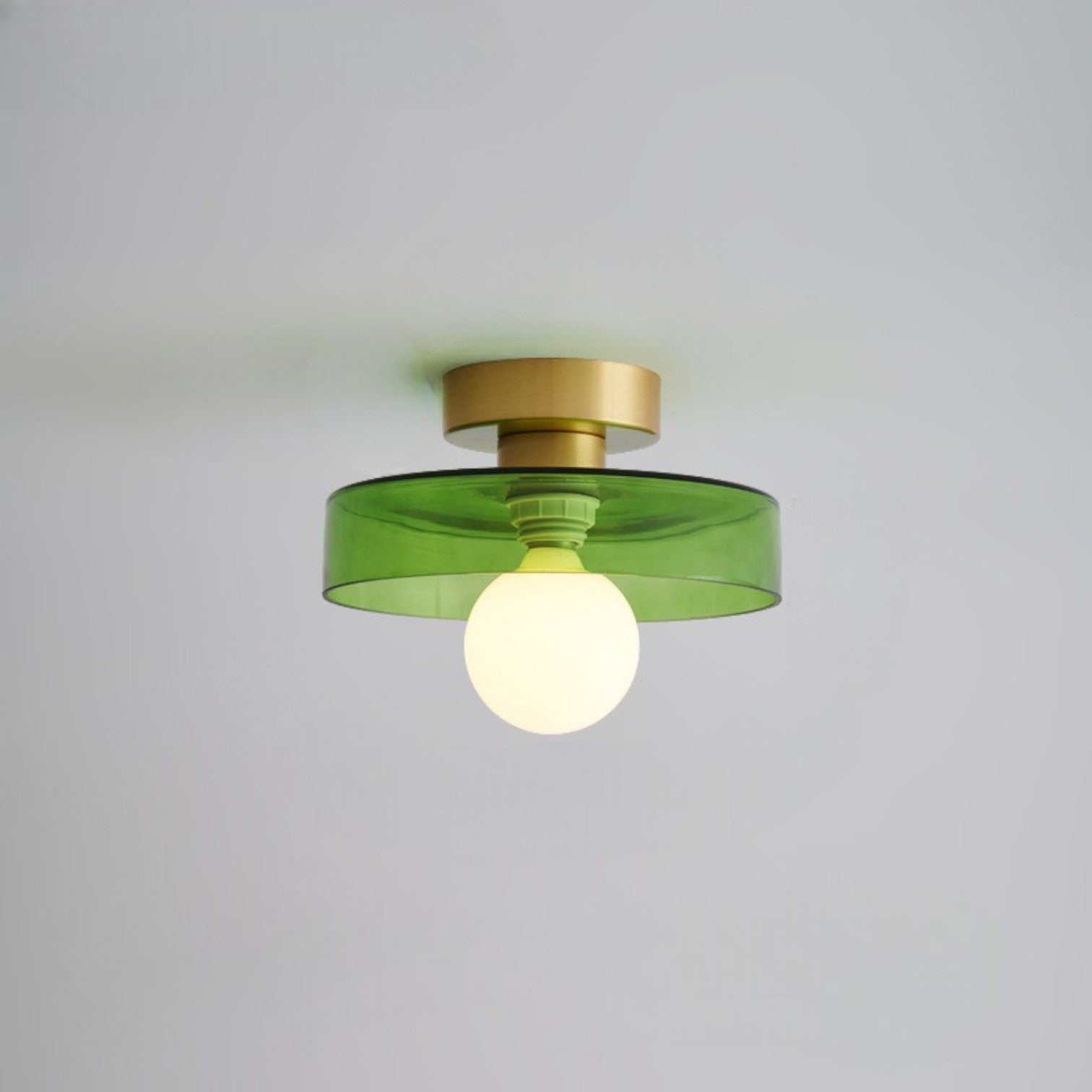 Lampa Sufitowa Nowoczesna z Okrągłym Kloszem i Żarówką Kulistą ##POS:10##
