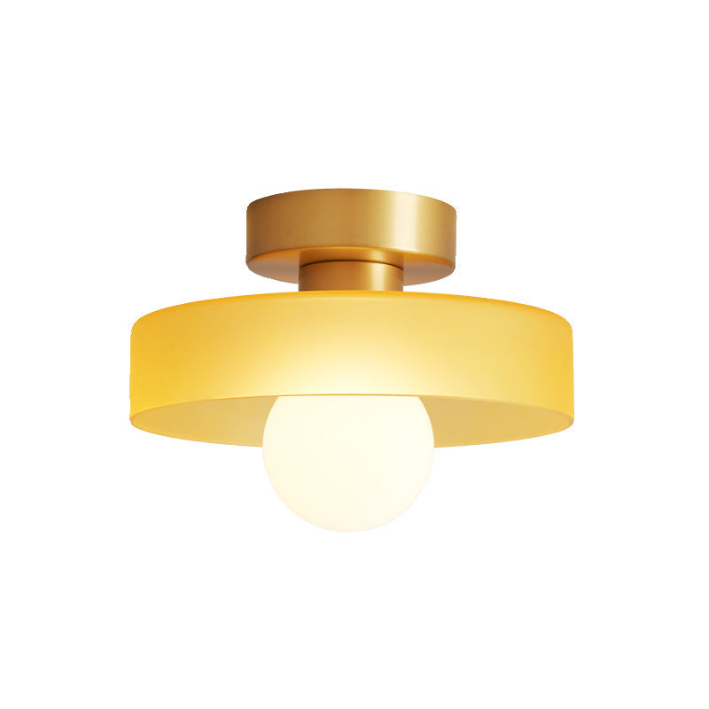 Lampa Sufitowa Nowoczesna z Okrągłym Kloszem i Żarówką Kulistą