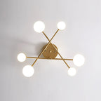Lampa Sufitowa Nowoczesna z Sześcioma Cylindrycznymi Kloszami na Krzyżujących się Ramionach