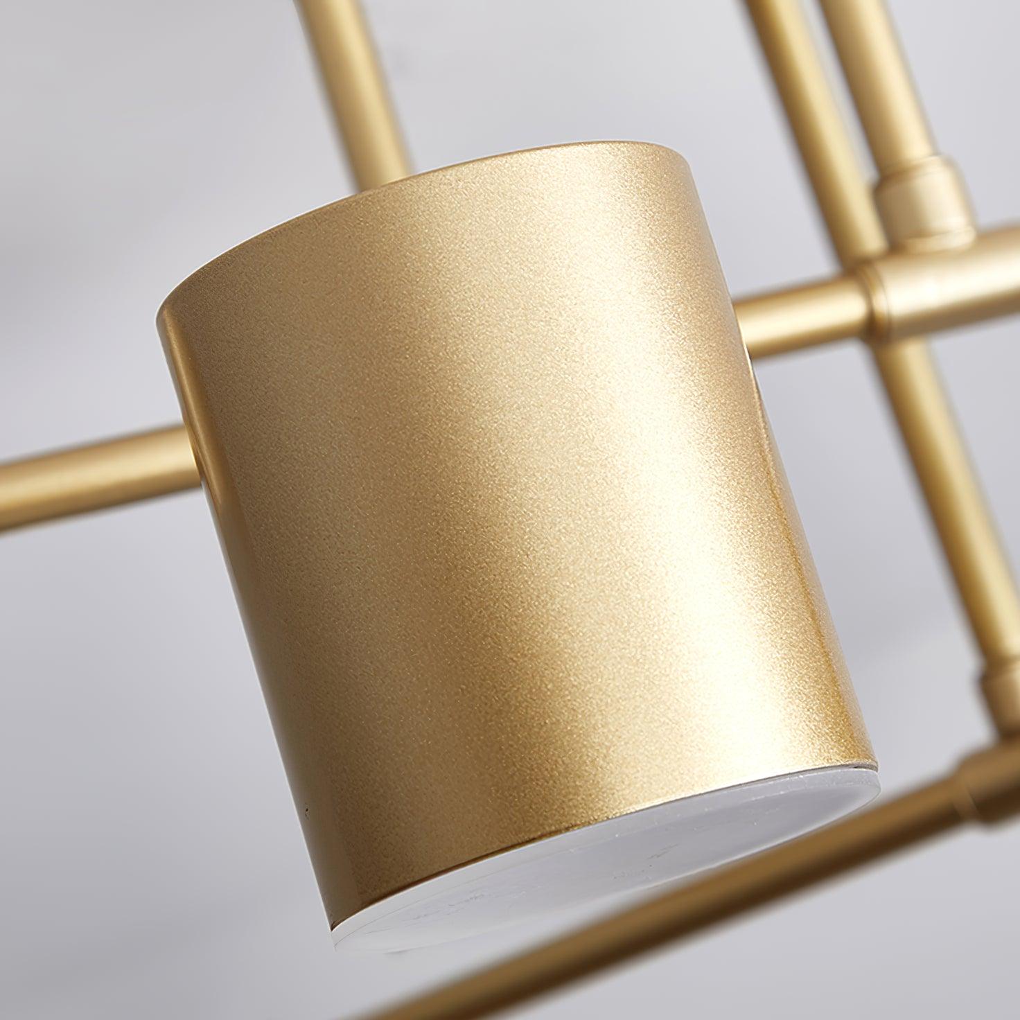 Lampa Sufitowa Nowoczesna z Sześcioma Cylindrycznymi Kloszami na Krzyżujących się Ramionach
