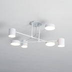 Lampa Sufitowa Nowoczesna z Sześcioma Cylindrycznymi Kloszami na Krzyżujących się Ramionach