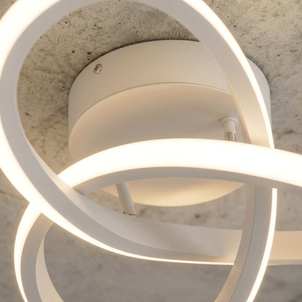 Lampa Sufitowa Nowoczesna z Wbudowanym LED i Przeplatanymi Pierścieniami