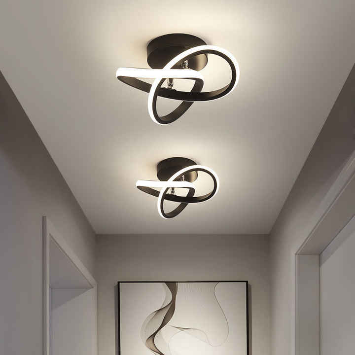 Lampa Sufitowa Nowoczesna z Wbudowanym LED i Przeplatanymi Pierścieniami