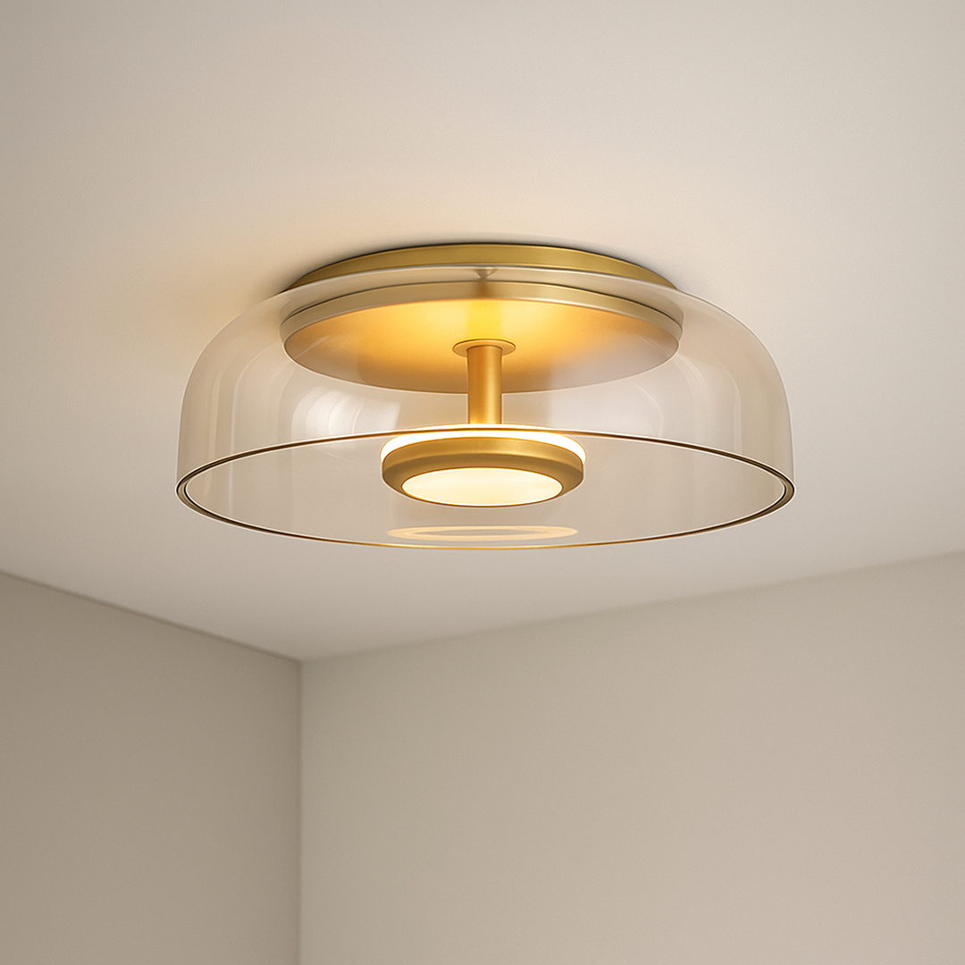 Lampa Sufitowa Nowoczesna ze Szklanym Kloszem i Zintegrowanym Źródłem LED