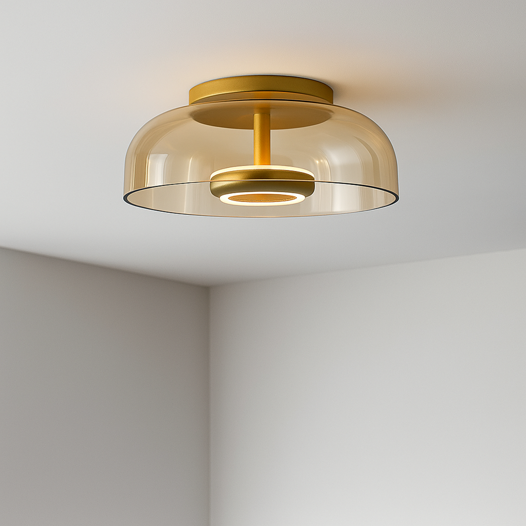 Lampa Sufitowa Nowoczesna ze Szklanym Kloszem i Zintegrowanym Źródłem LED