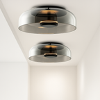 Lampa Sufitowa Nowoczesna ze Szklanym Kloszem i Zintegrowanym Źródłem LED