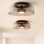 Lampa Sufitowa Nowoczesna ze Szklanym Kloszem i Zintegrowanym Źródłem LED