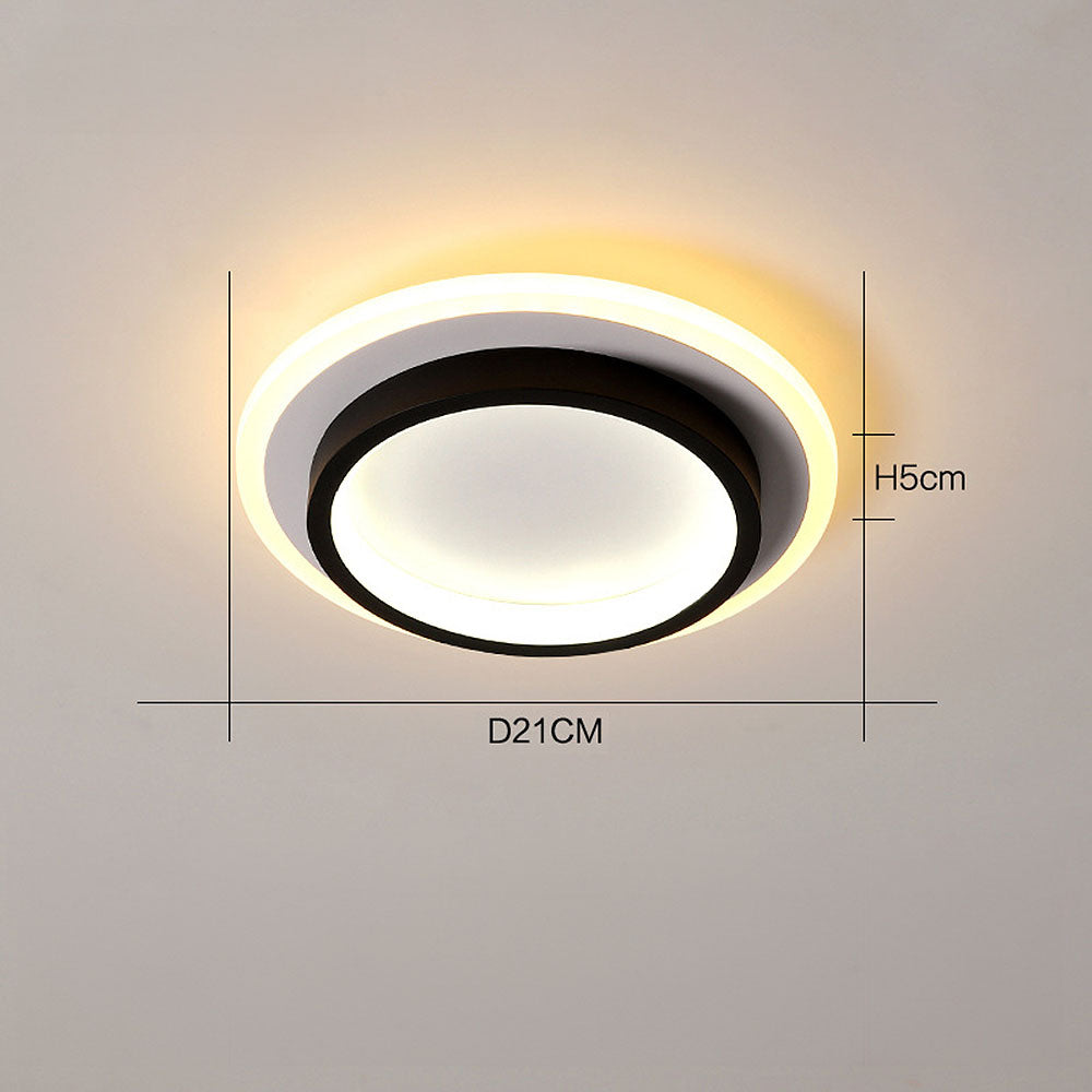Lampa Sufitowa Okrągła Minimalistyczna z Podwójnym Pierścieniem