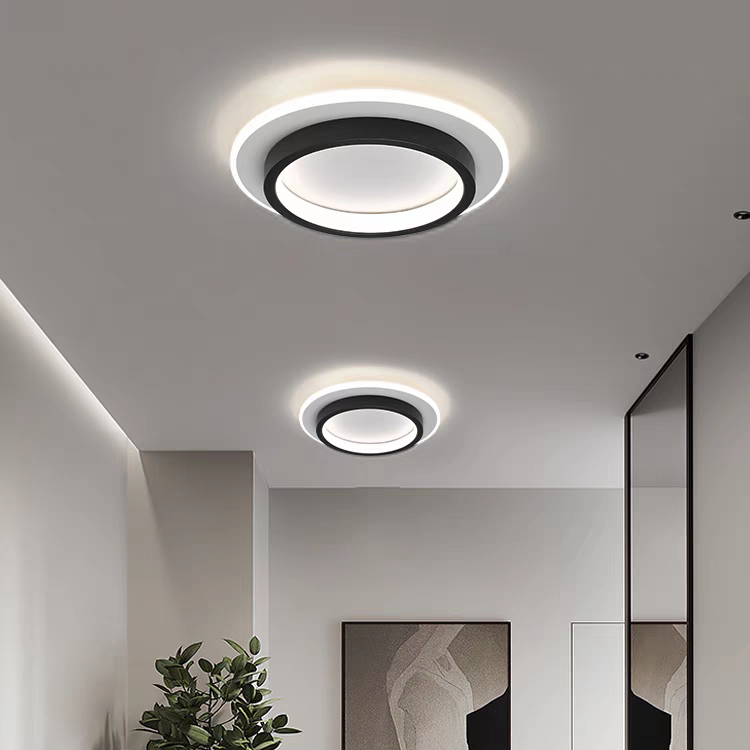 Lampa Sufitowa Okrągła Minimalistyczna z Podwójnym Pierścieniem