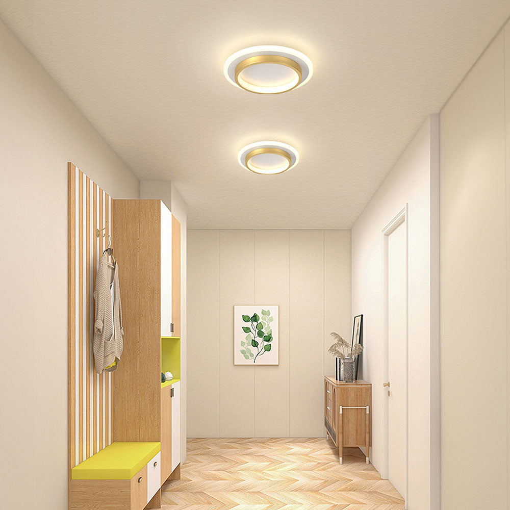 Lampa Sufitowa Okrągła Minimalistyczna z Podwójnym Pierścieniem