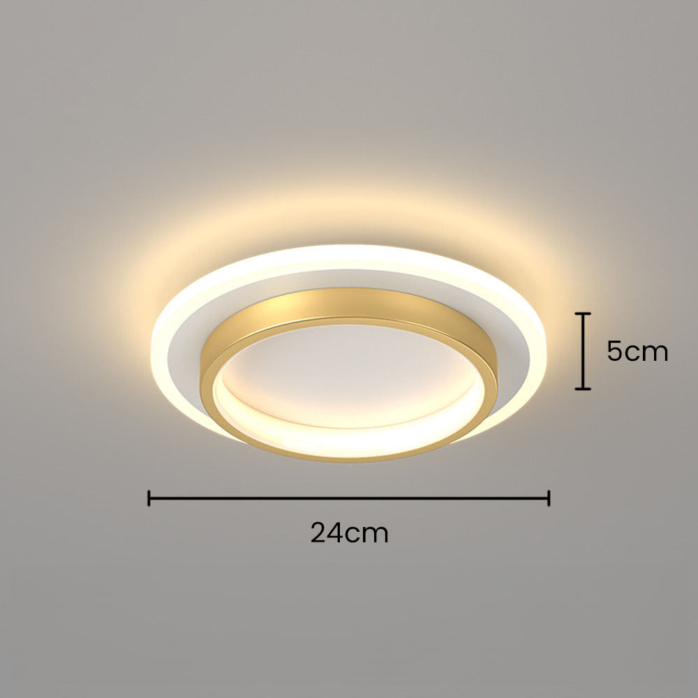 Lampa Sufitowa Okrągła Minimalistyczna z Podwójnym Pierścieniem