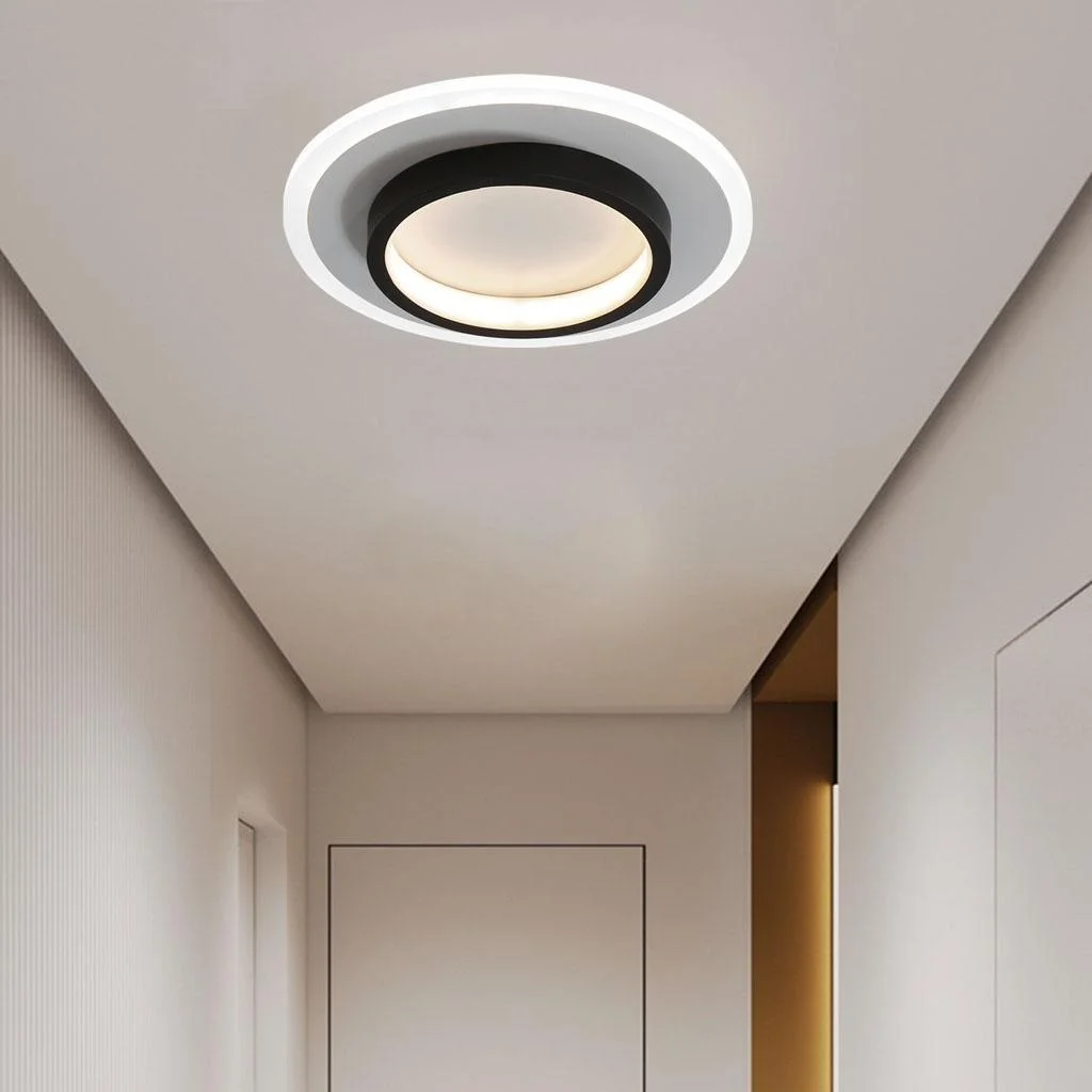 Lampa Sufitowa Okrągła Minimalistyczna z Podwójnym Pierścieniem