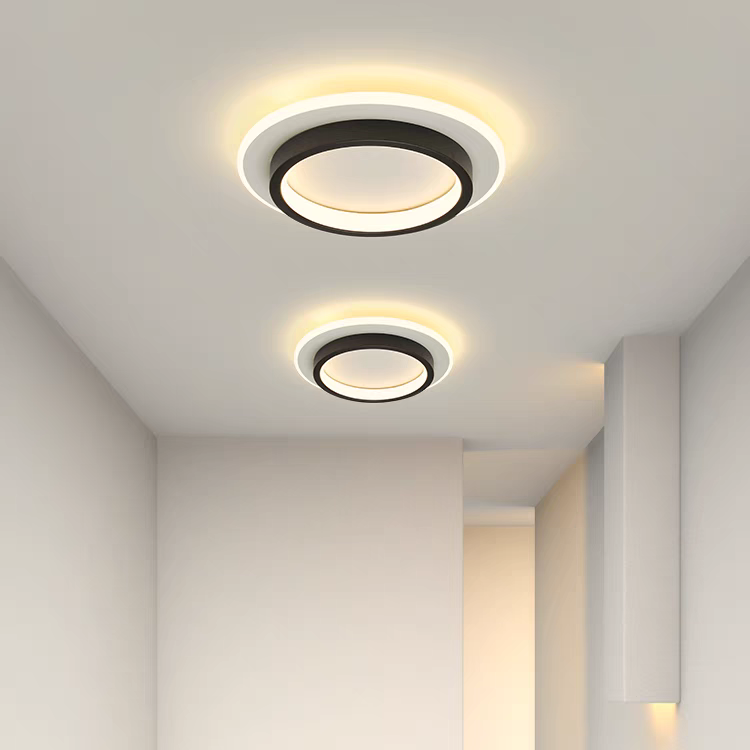 Lampa Sufitowa Okrągła Minimalistyczna z Podwójnym Pierścieniem