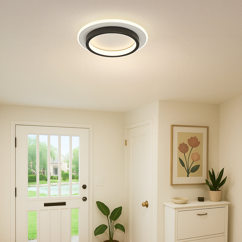 Lampa Sufitowa Okrągła Minimalistyczna z Podwójnym Pierścieniem