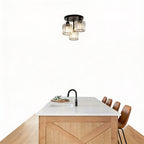 Lampa Sufitowa Półnatynkowa z Kryształowym Kloszem