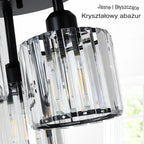 Lampa Sufitowa Półnatynkowa z Kryształowym Kloszem