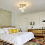 Lampa Sufitowa Półnatynkowa z Kryształowym Kloszem