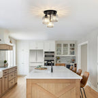 Lampa Sufitowa Półnatynkowa z Kryształowym Kloszem