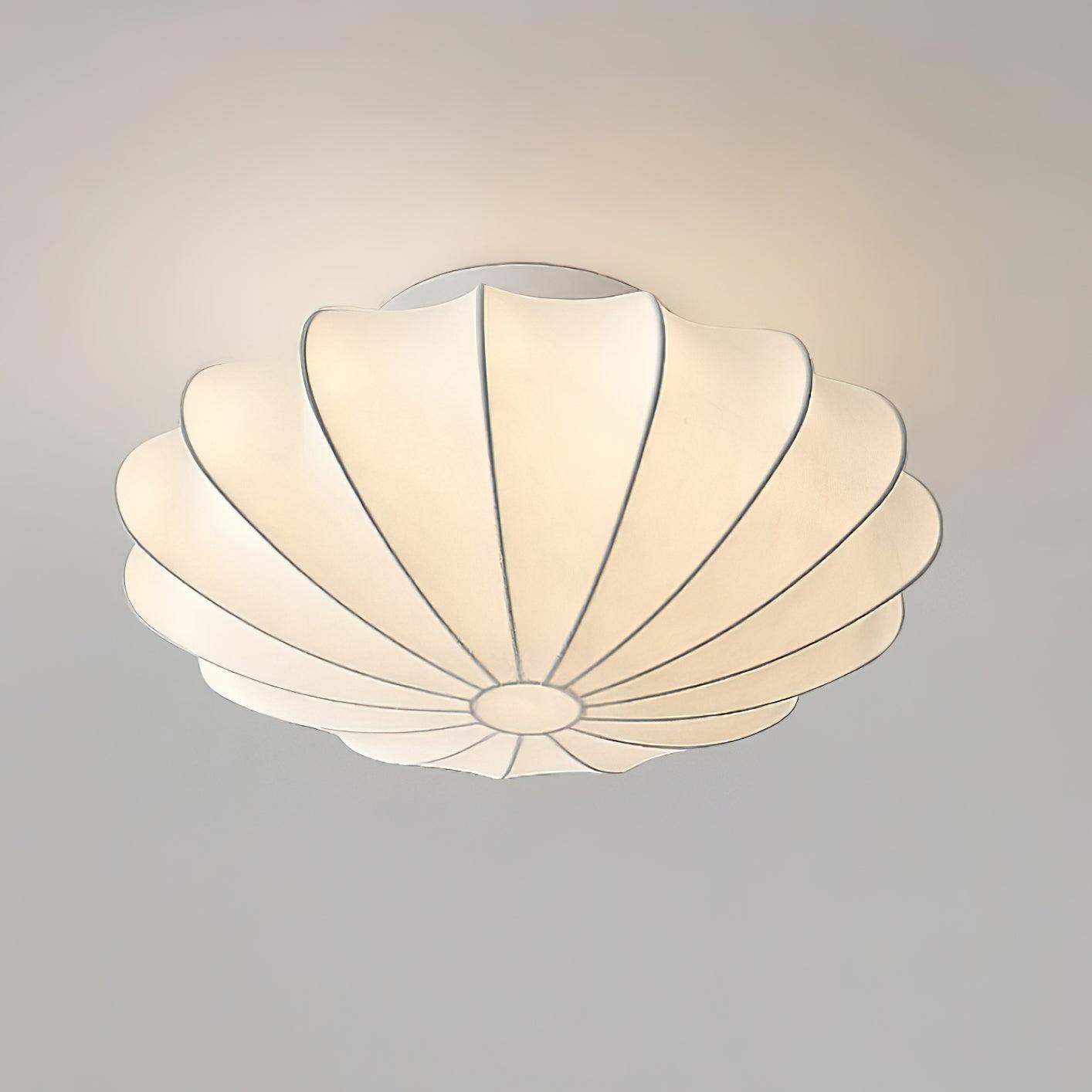 Lampa Sufitowa Retro z Jedwabnym Kloszem w Kształcie Kwiatu