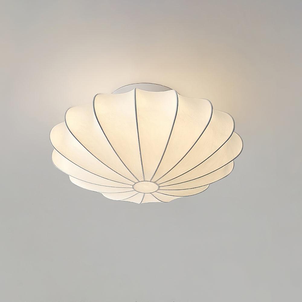 Lampa Sufitowa Retro z Jedwabnym Kloszem w Kształcie Kwiatu
