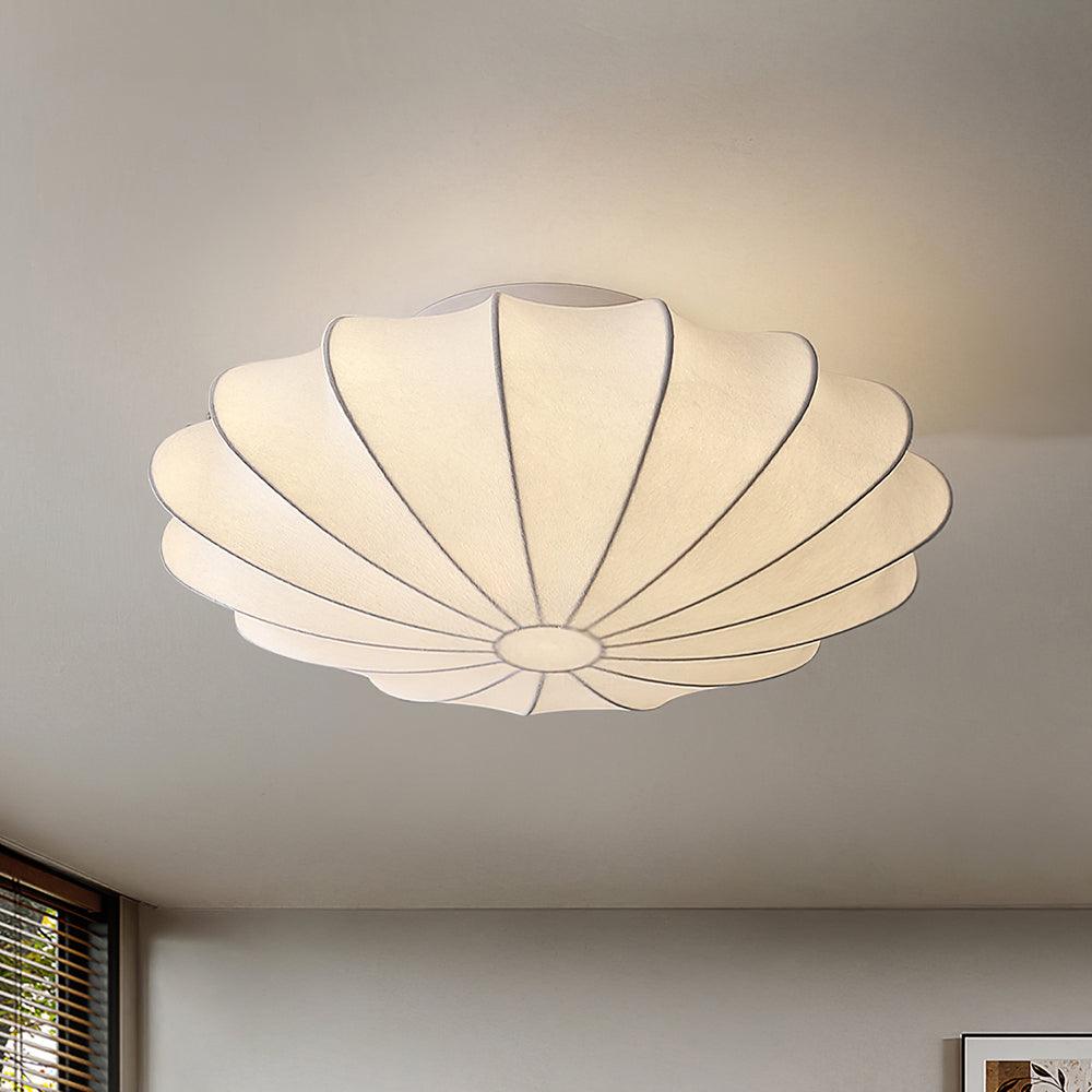Lampa Sufitowa Retro z Jedwabnym Kloszem w Kształcie Kwiatu