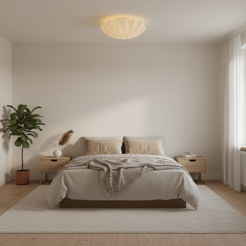 Lampa Sufitowa Retro z Jedwabnym Kloszem w Kształcie Kwiatu